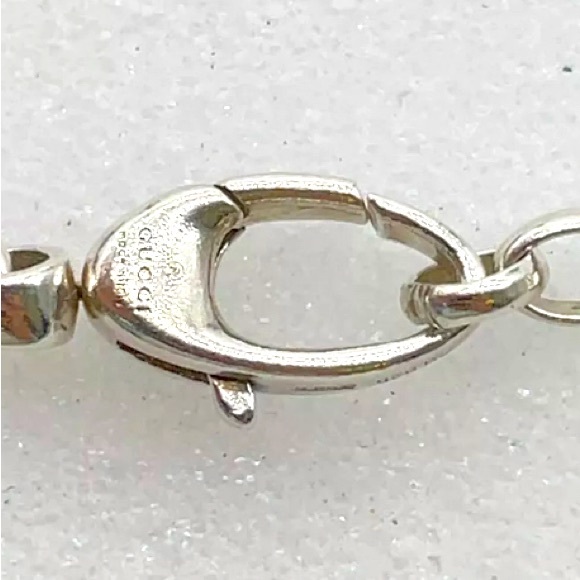293 Gucci GG Interlocking Logo Silver 925 Necklace - Picture 5 of 7